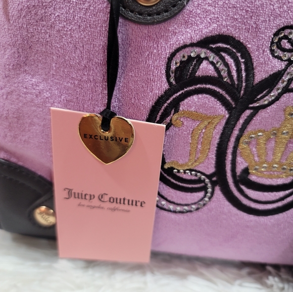 Juicy Couture Juicy Lovers Club Bowler Shoulder Bag Violet Tulle/Choco Brand New - Picture 4 of 7